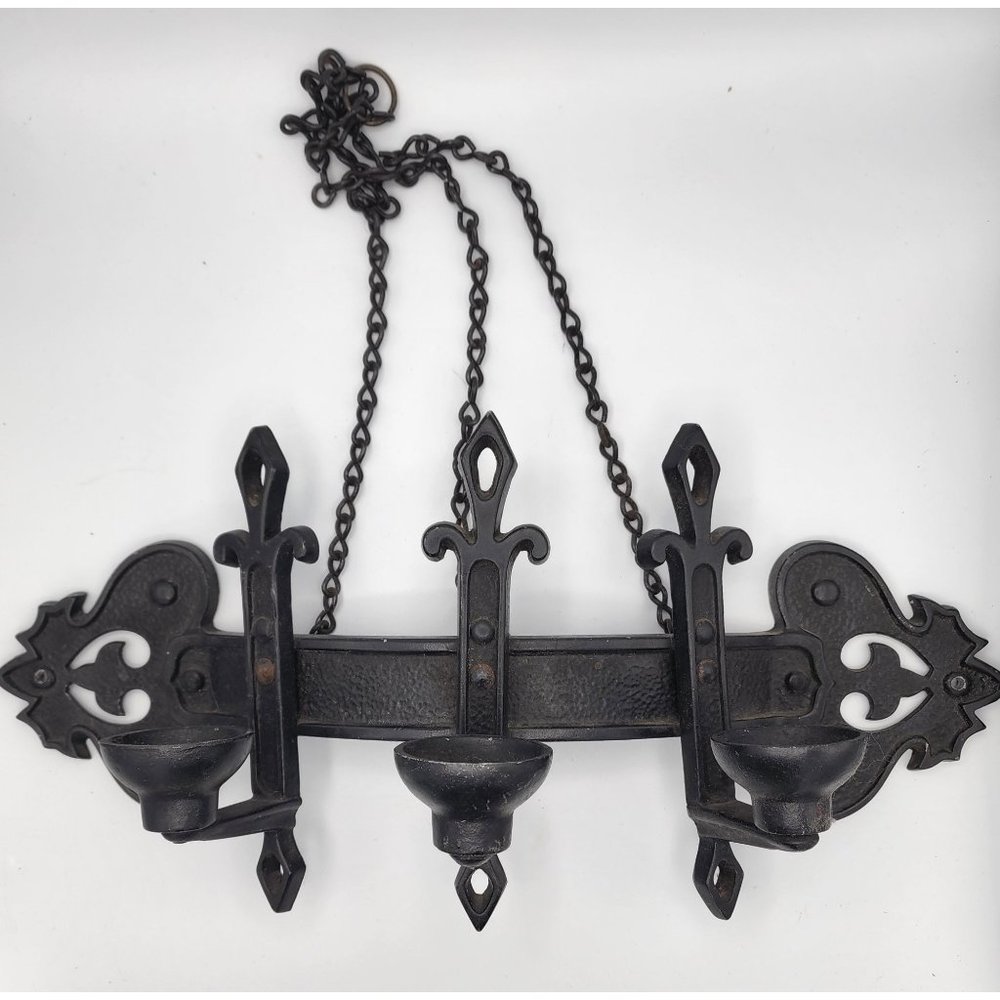 Vintage Large Metal Goth Sconce by Homco - Gothic DREAMZ!